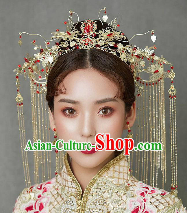 Chinese Ancient Wedding Phoenix Coronet Traditional Bride Palace Hair Accessories for Women