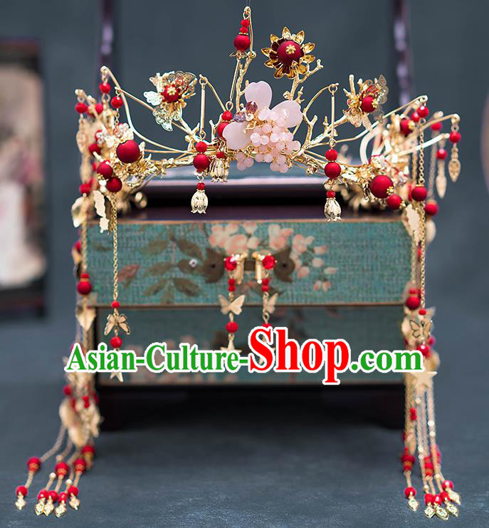 Chinese Ancient Palace Hair Accessories Hairpins Traditional Bride Tassel Hair Clasp for Women