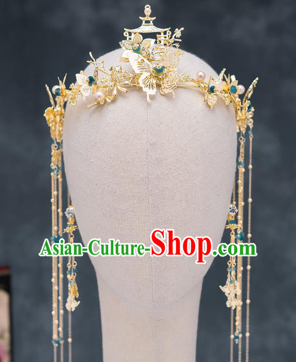 Chinese Ancient Bride Wedding Hair Clasp Traditional Palace Hair Accessories for Women