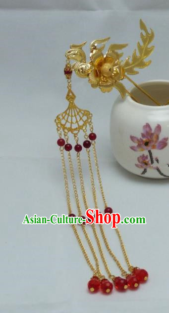 Chinese Ancient Qing Dynasty Queen Hair Accessories Traditional Palace Phoenix Hairpins for Women