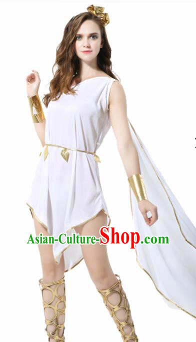 Traditional Greece Costume Ancient Greek Goddess White Dress for Women