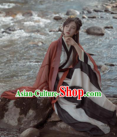 Chinese Ancient Swordswomen Hanfu Dress Traditional Jin Dynasty Replica Costume for Women