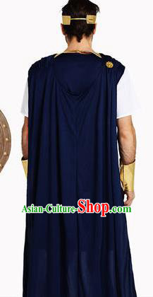 Traditional Roman Costume Ancient Rome Warrior Clothing Blue Toga for Men