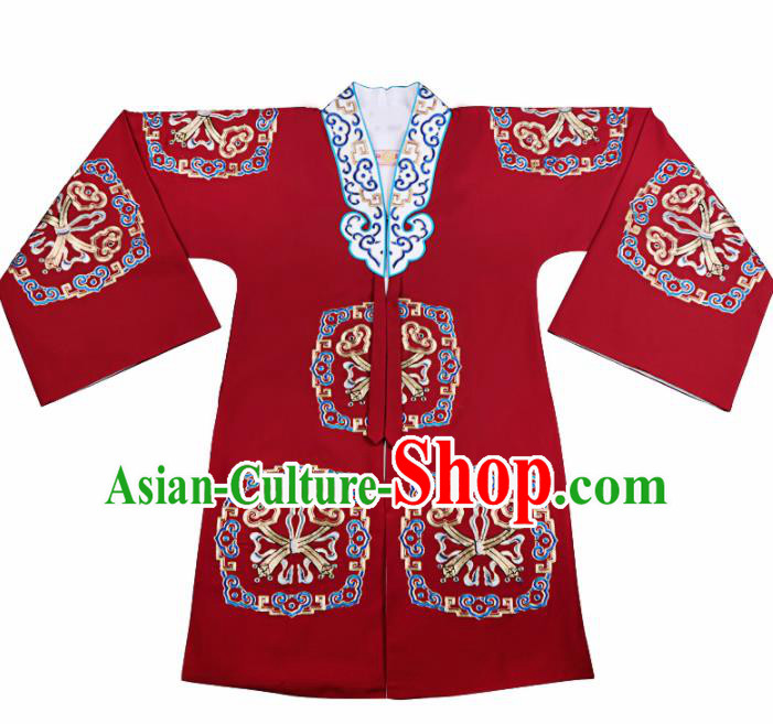 Professional Chinese Traditional Beijing Opera Young Lady Costume Red Cloak for Adults