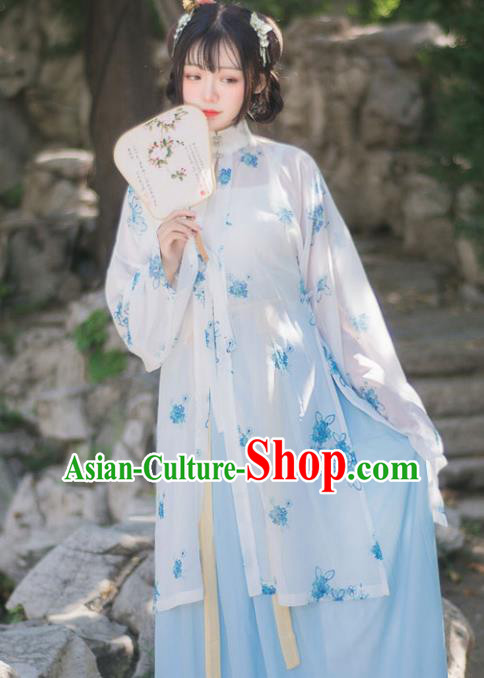 Chinese Ancient Hanfu Dress Song Dynasty Young Lady Traditional Historical Costume for Women