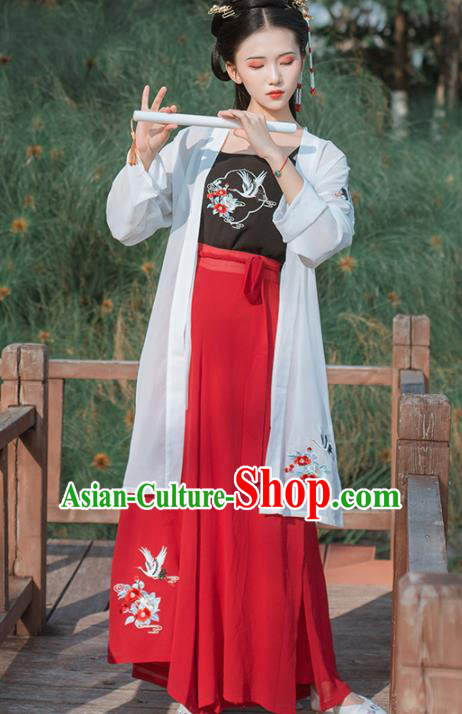 Chinese Ancient Traditional Hanfu Dress Song Dynasty Young Lady Historical Costume for Women