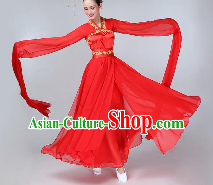 Chinese Traditional Peri Dance Costume Classical Dance Red Hanfu Dress for Women