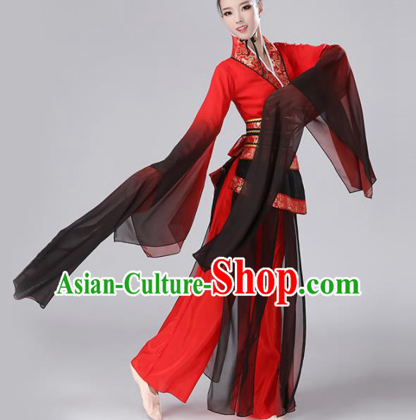 Chinese Traditional Stage Performance Costume Classical Dance Umbrella Dance Water Sleeve Dress for Women