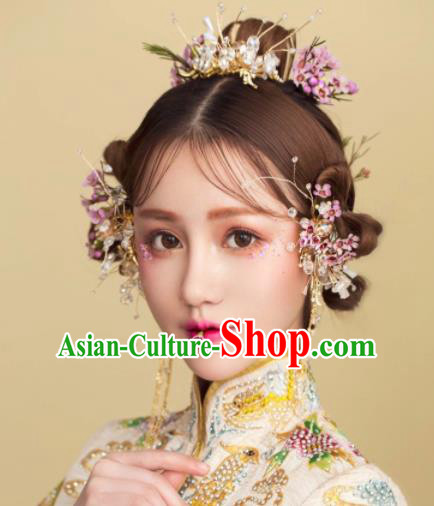 Top Grade Chinese Ancient Bride Hairpins Traditional Hair Accessories Headdress for Women