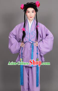 Chinese Traditional Peking Opera Clown Purple Clothing Classical Beijing Opera Attendants Costume for Men