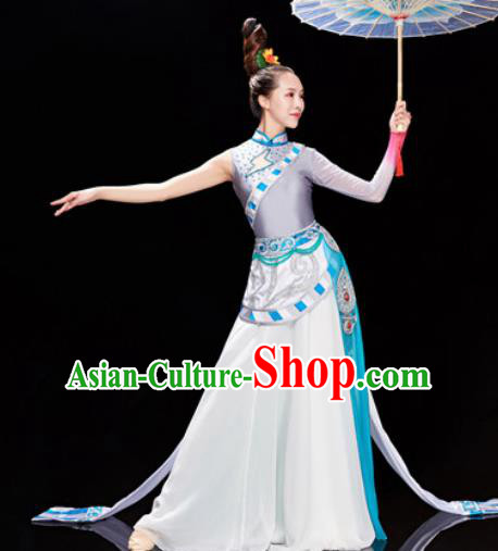 Traditional Chinese Zang Nationality Folk Dance Dress Tibetan National Ethnic Costume for Women