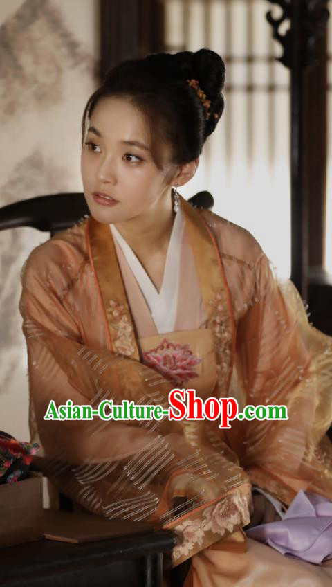 The Story Of MingLan Chinese Ancient Song Dynasty Nobility Lady RuLan Embroidered Historical Costume for Women