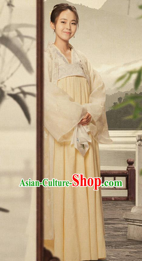 Drama The Story Of MingLan Chinese Ancient Song Dynasty Young Lady Embroidered Historical Costume for Women
