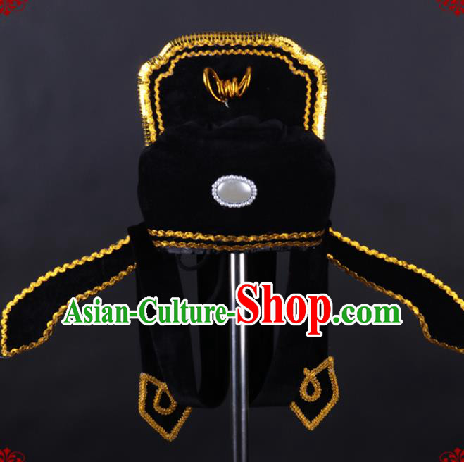 Chinese Traditional Peking Opera Niche Black Hat Classical Beijing Opera Number One Scholar Headwear for Men