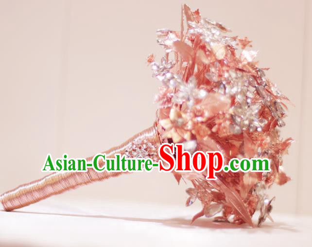 Chinese Traditional Wedding Bridal Bouquet Hand Champaign Gold Flowers Bunch for Women