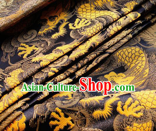Asian Chinese Royal Golden Dragon Pattern Brocade Fabric Traditional Silk Fabric Tang Suit Material