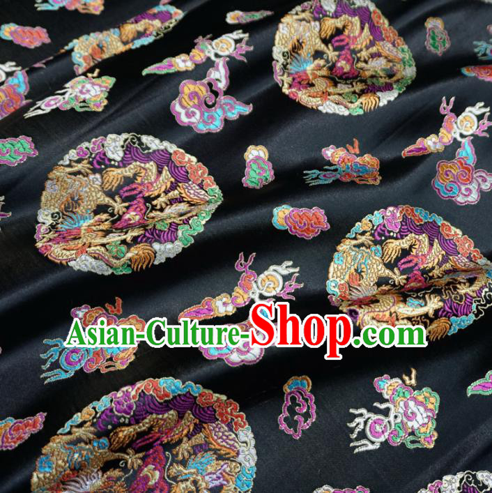 Asian Chinese Classical Dragons Design Pattern Brocade Traditional Cheongsam Satin Fabric Tang Suit Silk Material