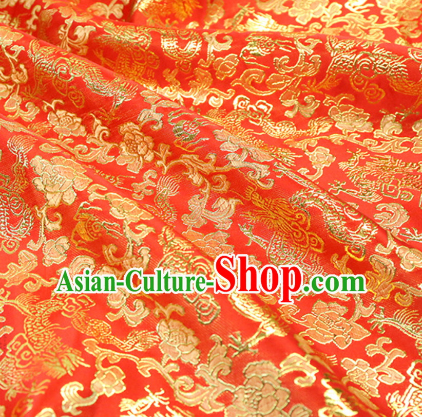 Wide Width Traditional Dragon Fabric