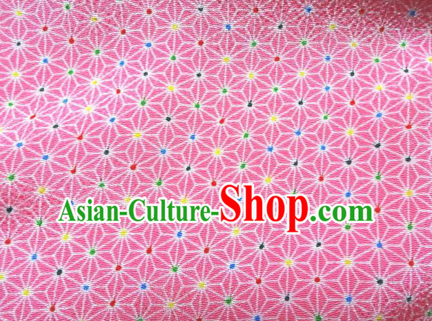 Asian Traditional Classical Pattern Pink Tapestry Satin Brocade Fabric Japanese Kimono Silk Material
