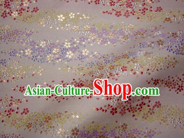 Asian Traditional Damask Classical Sakura Pattern Brocade Fabric Japanese Kimono Tapestry Satin Silk Material