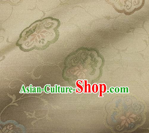 Asian Traditional Kimono Classical Lotus Pattern White Damask Brocade Fabric Japanese Kyoto Tapestry Satin Silk Material