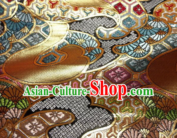 Asian Japanese Traditional Brocade Fabric Classical Pattern Baldachin Kimono Tapestry Satin Silk Material