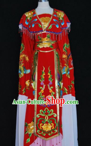 Chinese Traditional Beijing Opera Peri Red Dress Peking Opera Princess Embroidered Costume for Women