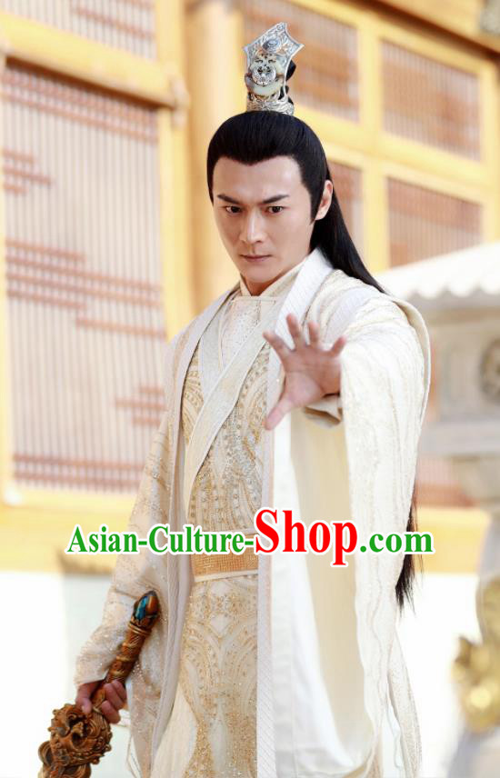 Drama Zhao Yao Chinese Ancient Prince Nobility Childe Swordsman Embroidered Replica Costume for Men
