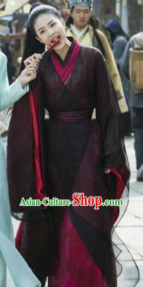 Chinese Drama Zhao Yao Female Knight Traditional Costume Ancient Swordswoman Hanfu Dress for Women