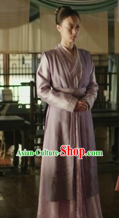 Traditional Chinese Ancient Maidservant Embroidered Dress Drama The Story Of MingLan Replica Costume for Women