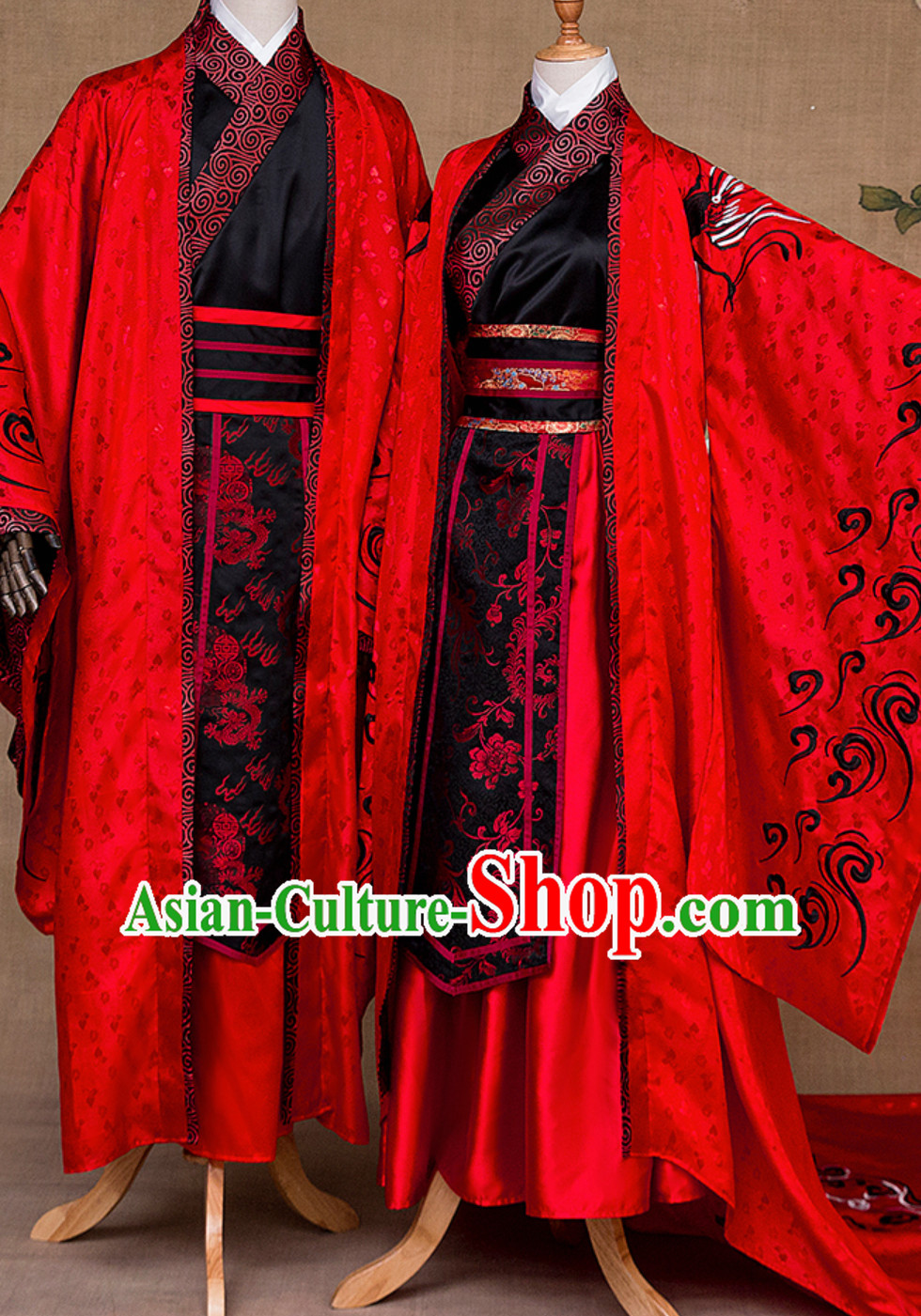 Ancient Chinese Emperor and Empress Royal Imperial Wedding Dresses 2 Complete Sets