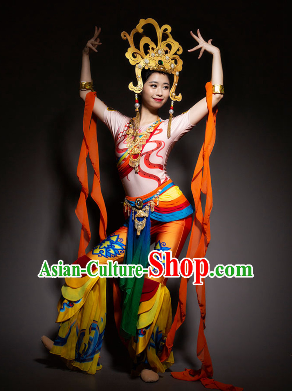 Ancient Chinese Handmade Flying Angel Dance Costume Complete Set