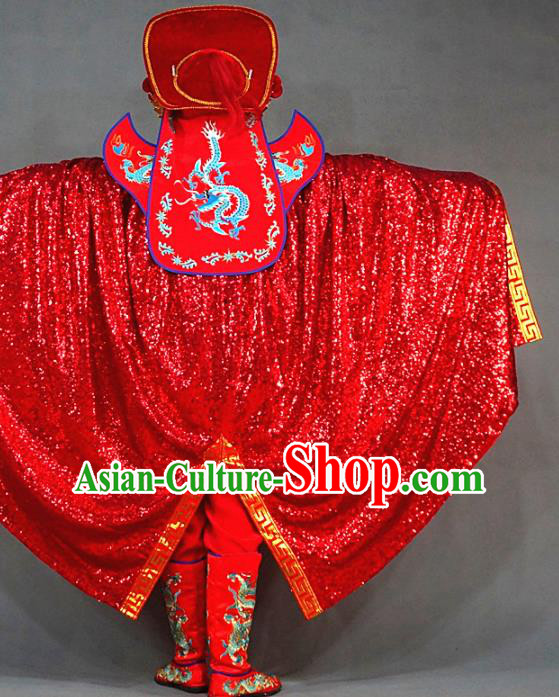 Chinese Traditional Sichuan Opera Face Changing Embroidered Costume and Hat Complete Set