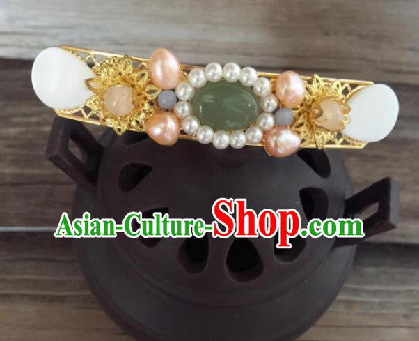 Chinese Ancient Princess Shell Pearls Hairpins Traditional Hanfu Hair Accessories for Women
