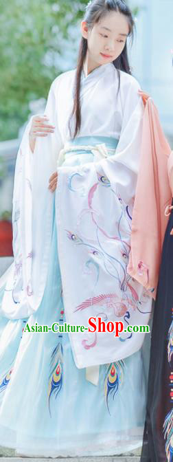 Chinese Ancient Traditional Costume Jin Dynasty Court Princess Hanfu Dress for Women