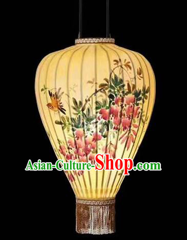 Inch Chinese Traditional Handmade Lantern Painting Flowers Birds Palace Lanterns