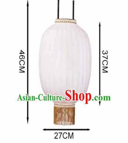 Chinese Traditional Handmade Lantern Bamboo Weaving 16 Inch White Lampbrella Palace Lanterns