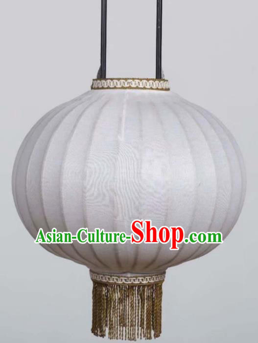 Chinese Traditional White Paper Lantern Handmade New Year Bamboo Weaving Lanterns
