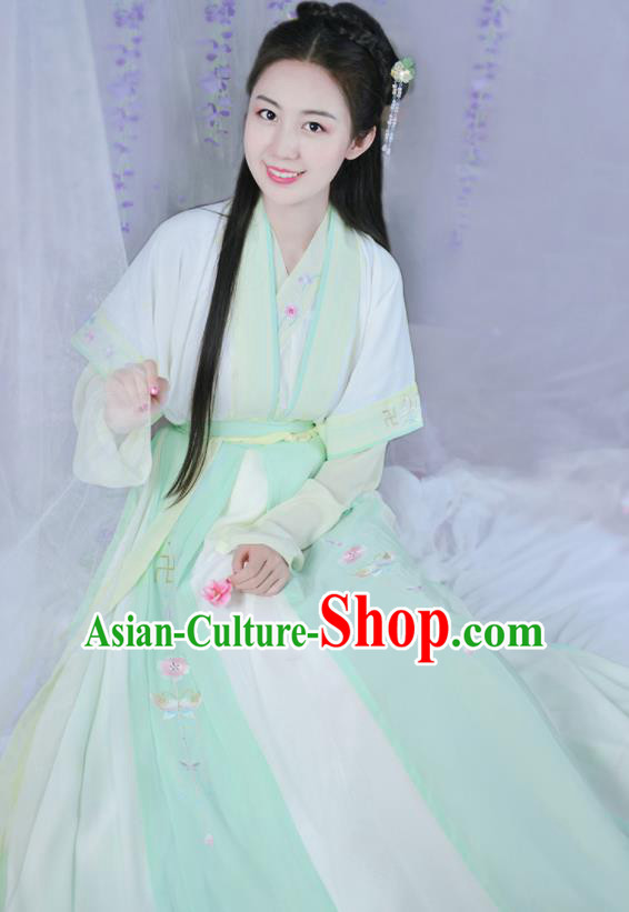 Chinese Ancient Peri Traditional Hanfu Dress Song Dynasty Aristocratic Lady Historical Costume for Women