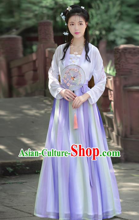 Chinese Ancient Princess Peri Traditional Hanfu Dress Tang Dynasty Female Historical Costume for Women