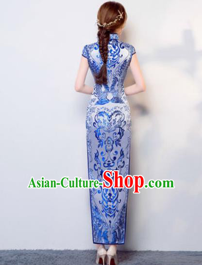 Chinese Traditional National Costume Classical Wedding Cheongsam Full Dress for Women