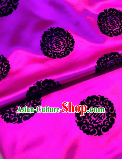 Chinese Traditional Buddhism Round Pattern Design Rosy Brocade Silk Fabric Tibetan Robe Fabric Asian Material