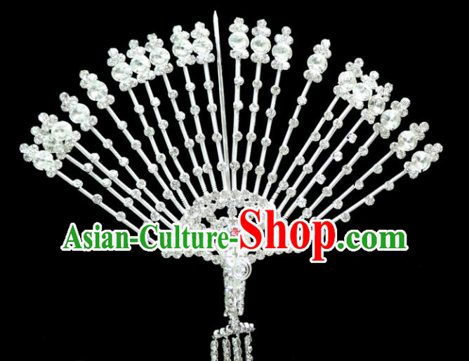 Chinese Ancient Princess Crystal Hairpins Traditional Peking Opera Artiste Headwear for Women