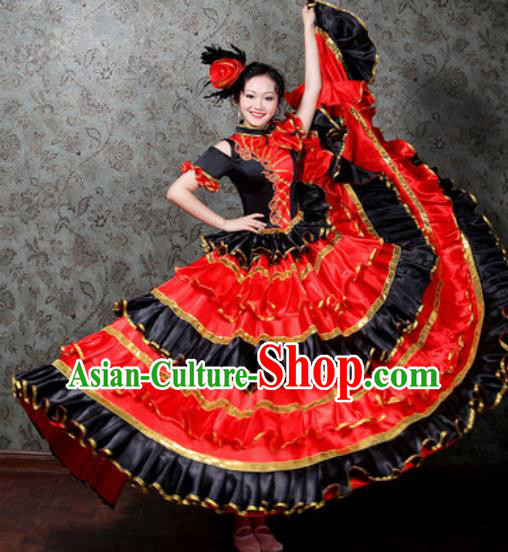 Chinese Traditional Spring Festival Gala Dance Costume Opening Dance Stage Performance Big Swing Dress for Women