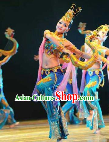 Chinese Traditional Flying Peri Dance Clothing Classical Dance Stage Performance Costume for Women