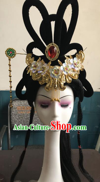 Chinese Traditional Beijing Opera Tassel Hairpins and Wigs Sheath Peking Opera Princess Hair Accessories for Women