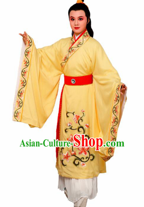 Chinese Traditional Peking Opera Nobility Childe Yellow Robe Beijing Opera Niche Costume for Men