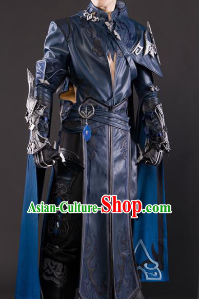 Chinese Traditional Cosplay Knight General Navy Costume Ancient Swordsman Hanfu Clothing for Men