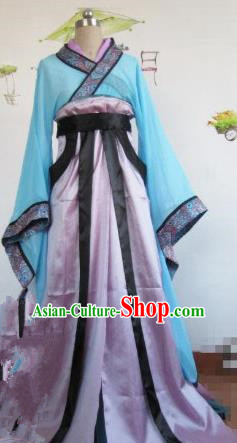 Chinese Traditional Cosplay Swordswoman Costume Ancient Young Lady Purple Hanfu Dress for Women