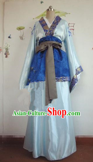 Chinese Traditional Cosplay Nobility Childe Costume Ancient Swordsman Blue Hanfu Clothing for Men